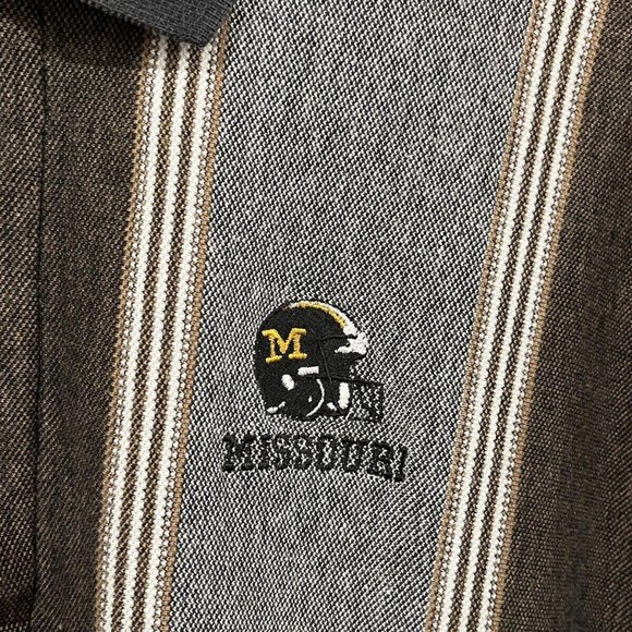 VINTAGE Missouri Football Polo Shirt Adult XL Striped Vertical Mens 90s - Picture 5 of 5